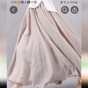 Elegant Beige A-Line Fully Lined Skirt